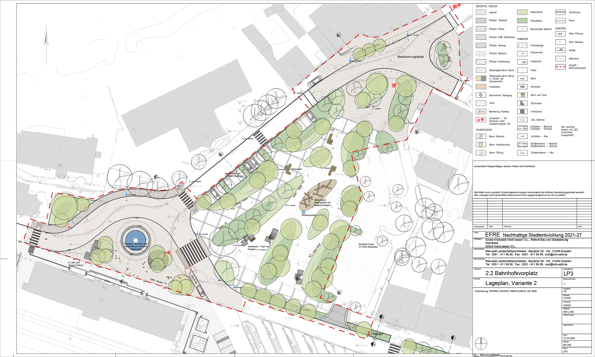 EFRE 2021-2027 Bahnhofsvorplatz Weißwasser/O.L. Lageplan